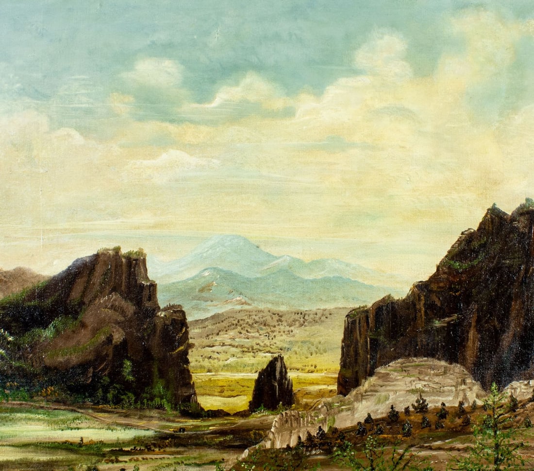 Vintage mid 20C American oil painting - 4