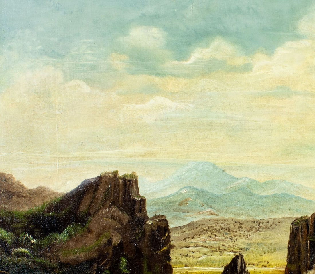 Vintage mid 20C American oil painting - 5