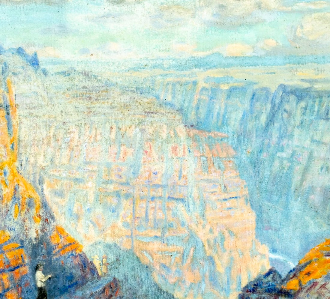 Antique early 20C American oil painting - 4