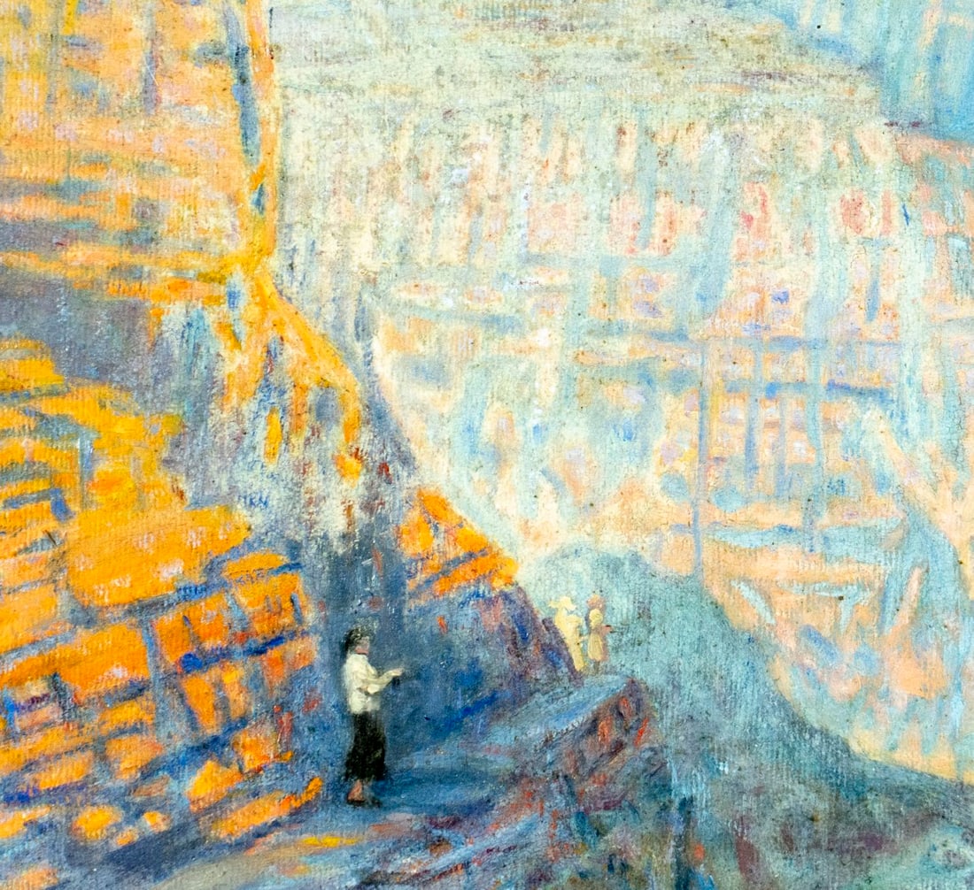 Antique early 20C American oil painting - 5