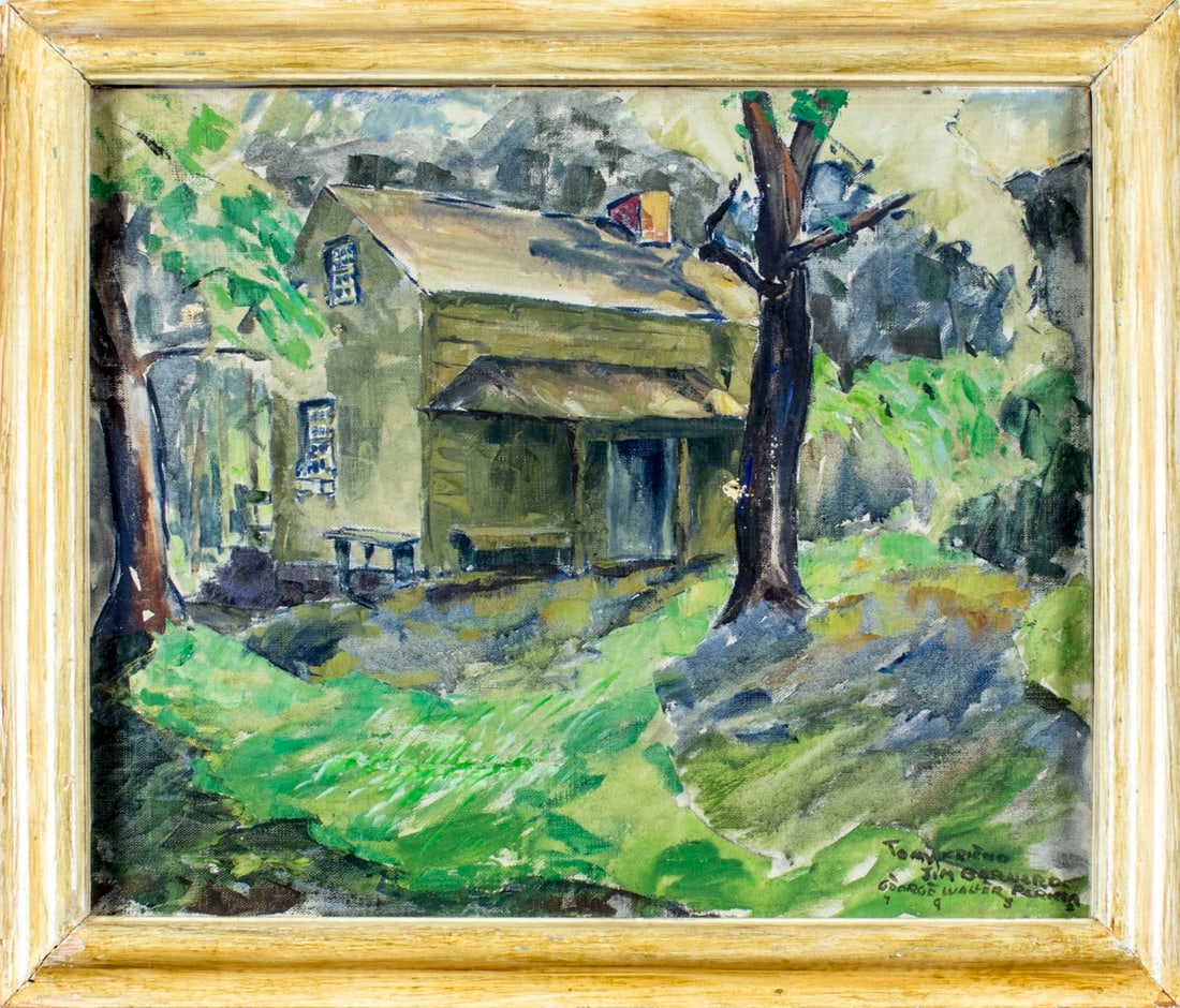 George Waller Parker (NY,MA,1888-1957) oil painting antique - 3