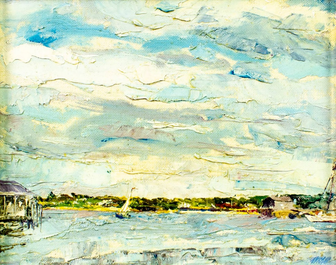 Abraham J Silverman (FL,?-2007) oil painting (1 of 13)