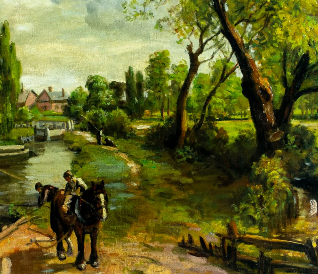 Antique early 20C European oil painting signed - 5