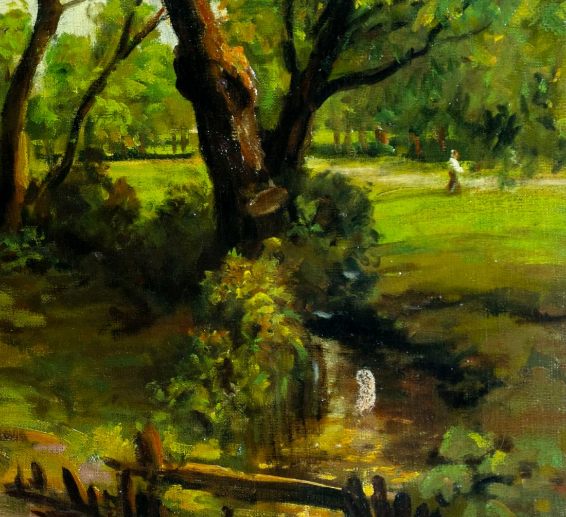 Antique early 20C European oil painting signed - 7