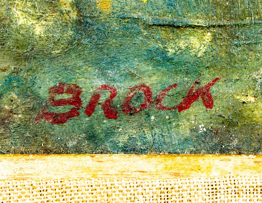 Brock (US,early 20C) oil painting antique - 4