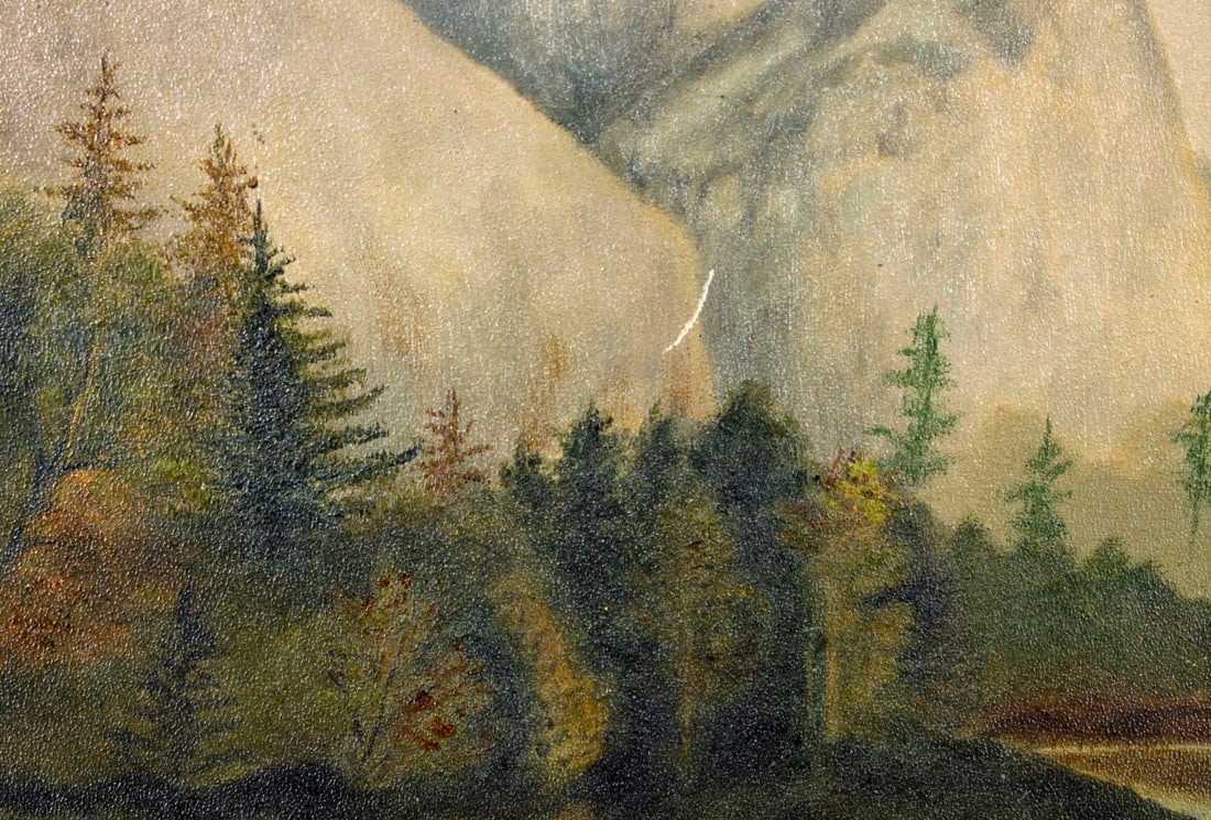 Antique 19C American oil painting - 5