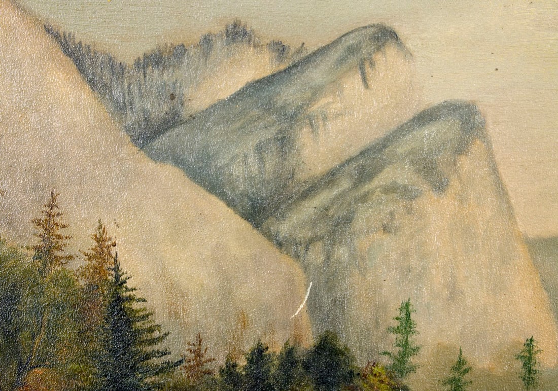 Antique 19C American oil painting - 8