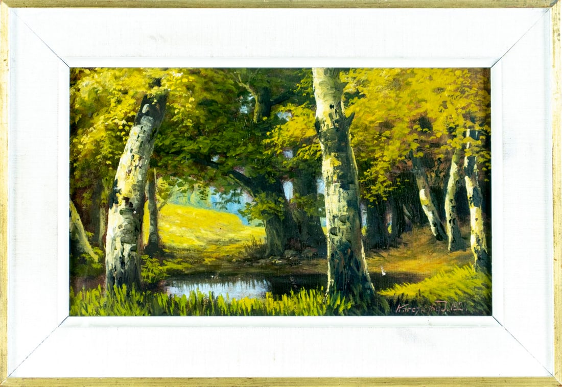 Antique early 20C European oil painting signed - 3