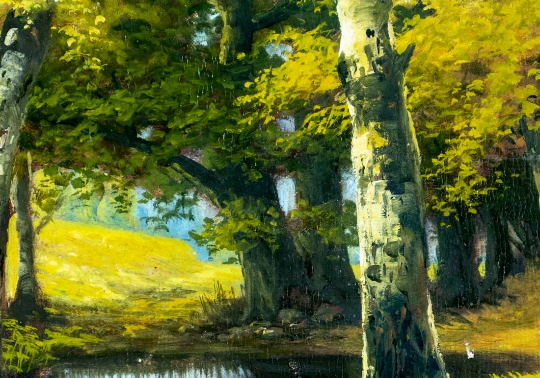 Antique early 20C European oil painting signed - 5