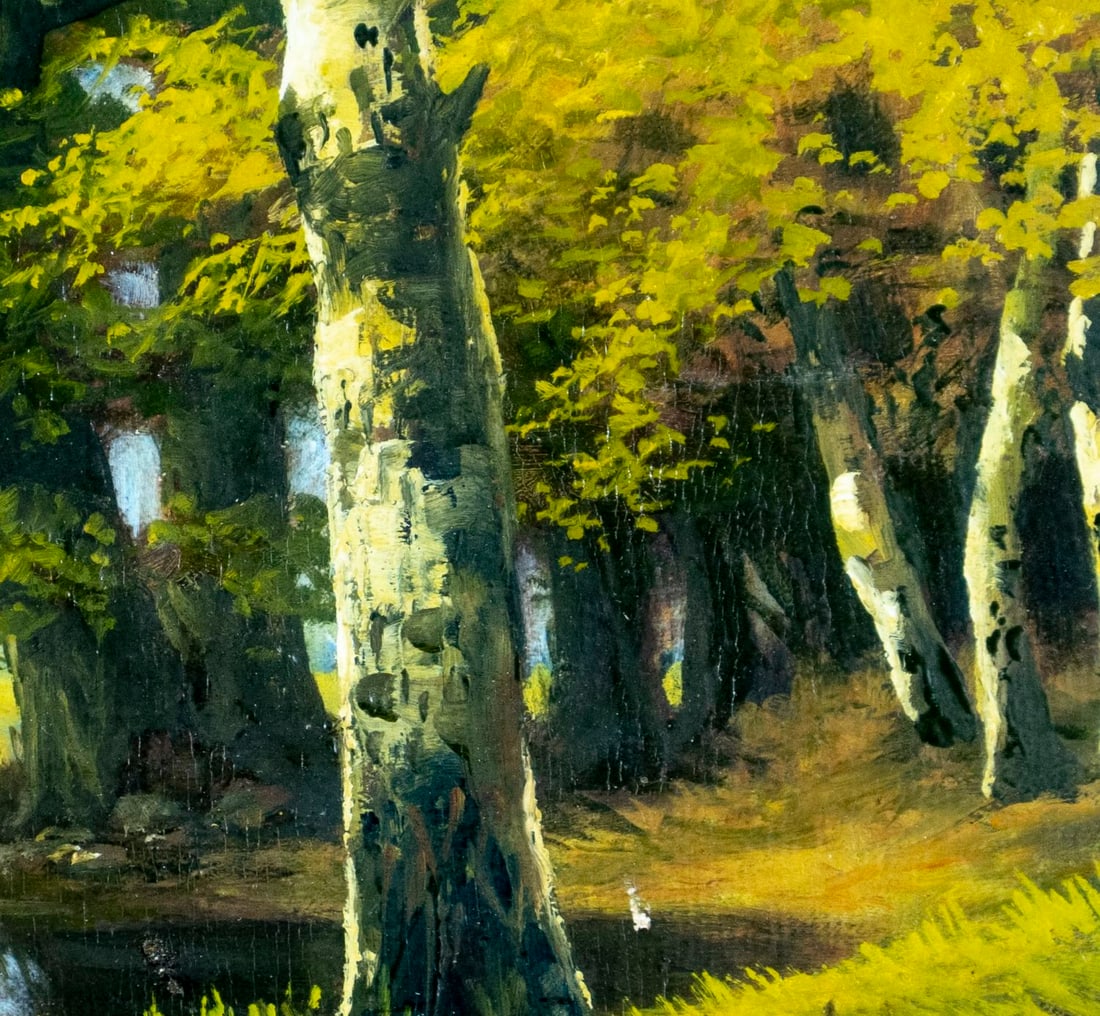 Antique early 20C European oil painting signed - 7