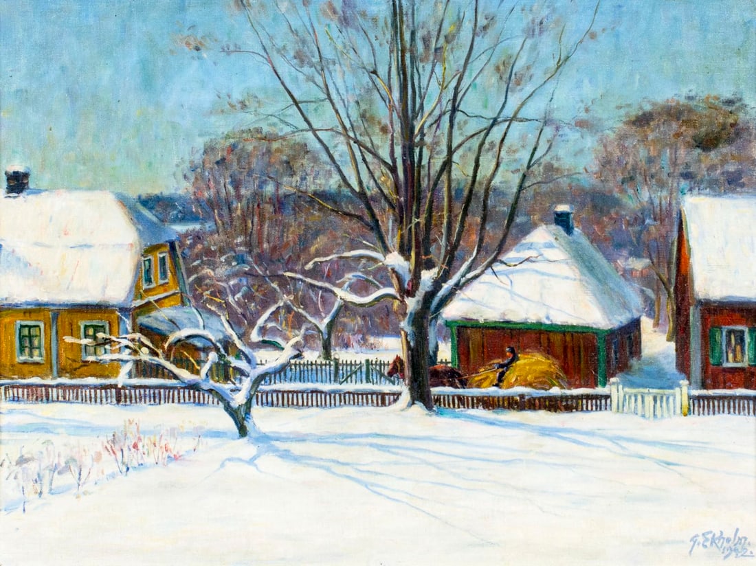 Gideon Ekholm (Sweden,1887-1952) oil painting antique (1 of 12)