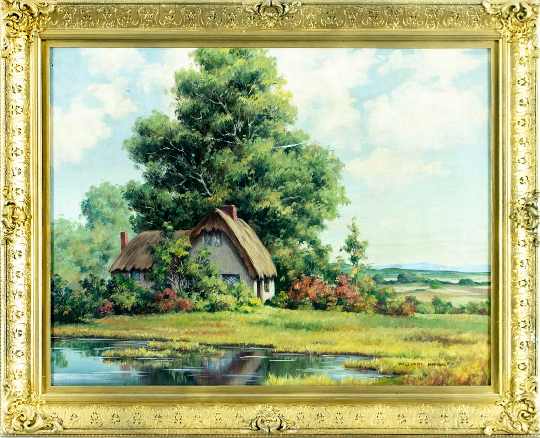 William Bradley (MA,NJ,1880-1945) oil painting antique - 3