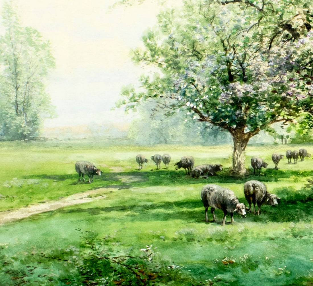 Carl Weber (PA,German,1850-1921) watercolor painting antique - 6