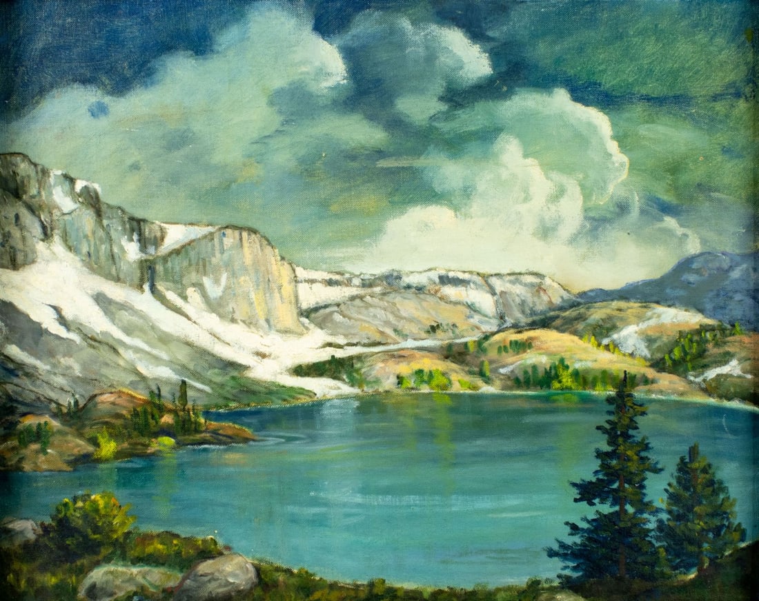 Vintage mid 20C American oil painting (1 of 12)