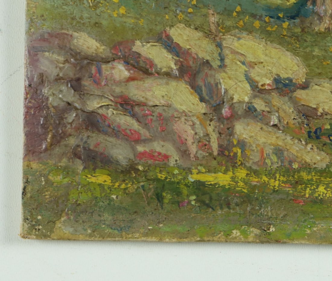 Vintage mid 20C American oil painting signed - 4