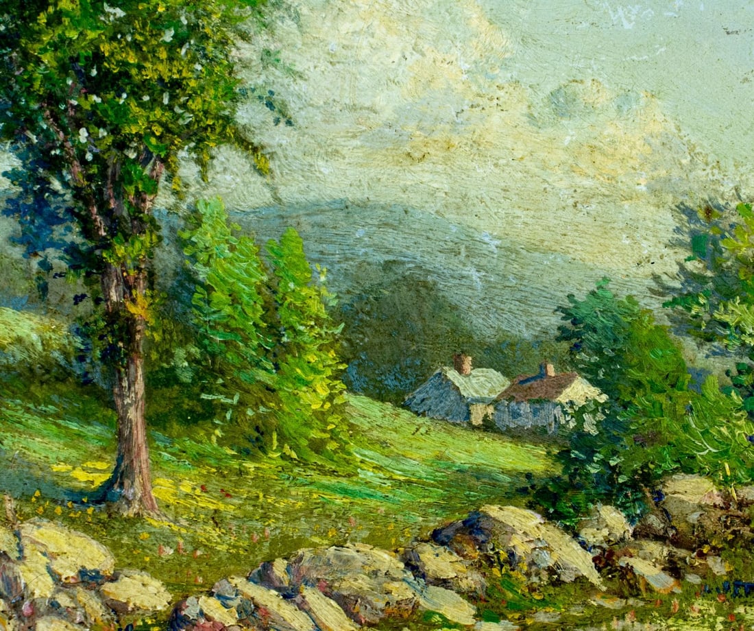 Vintage mid 20C American oil painting signed - 5