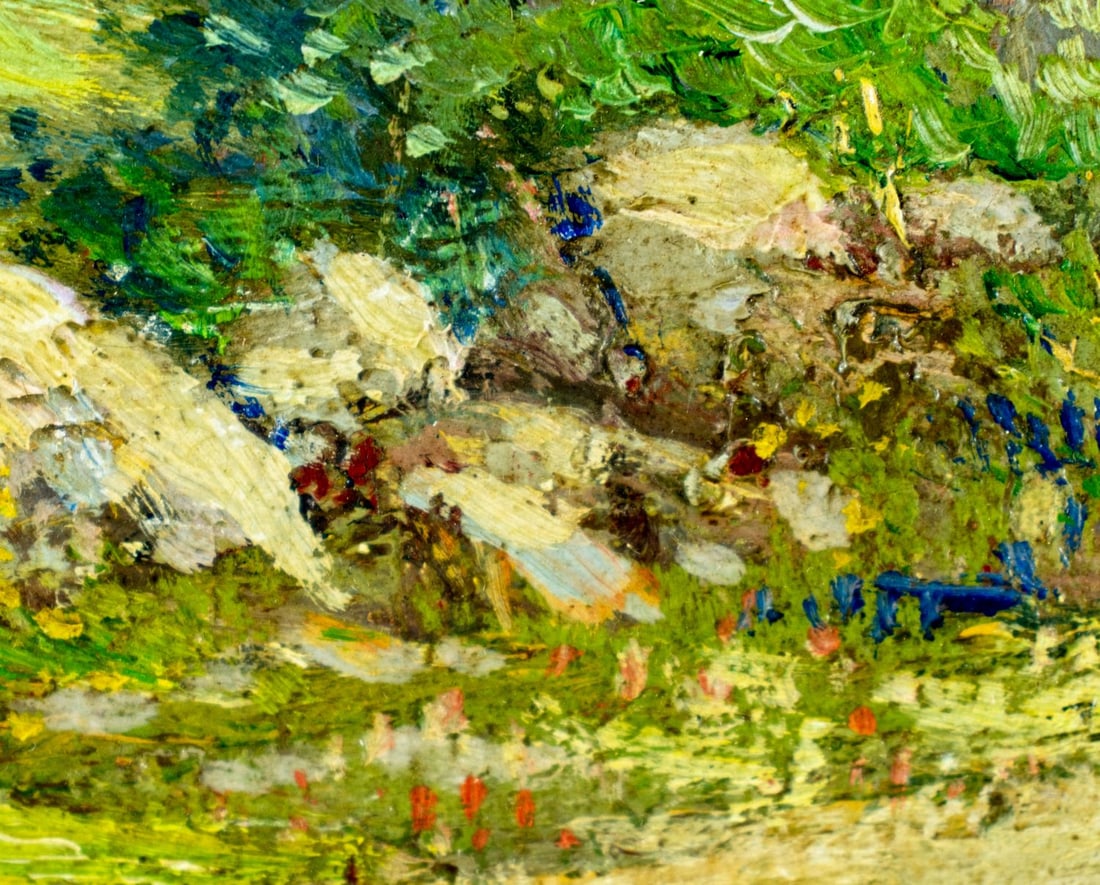 Vintage mid 20C American oil painting signed - 8