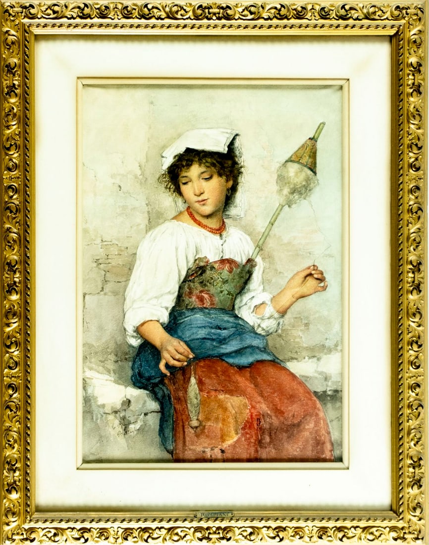 Clelia Bompiani Battaglia (Italy,1847-1927) watercolor painting - 3