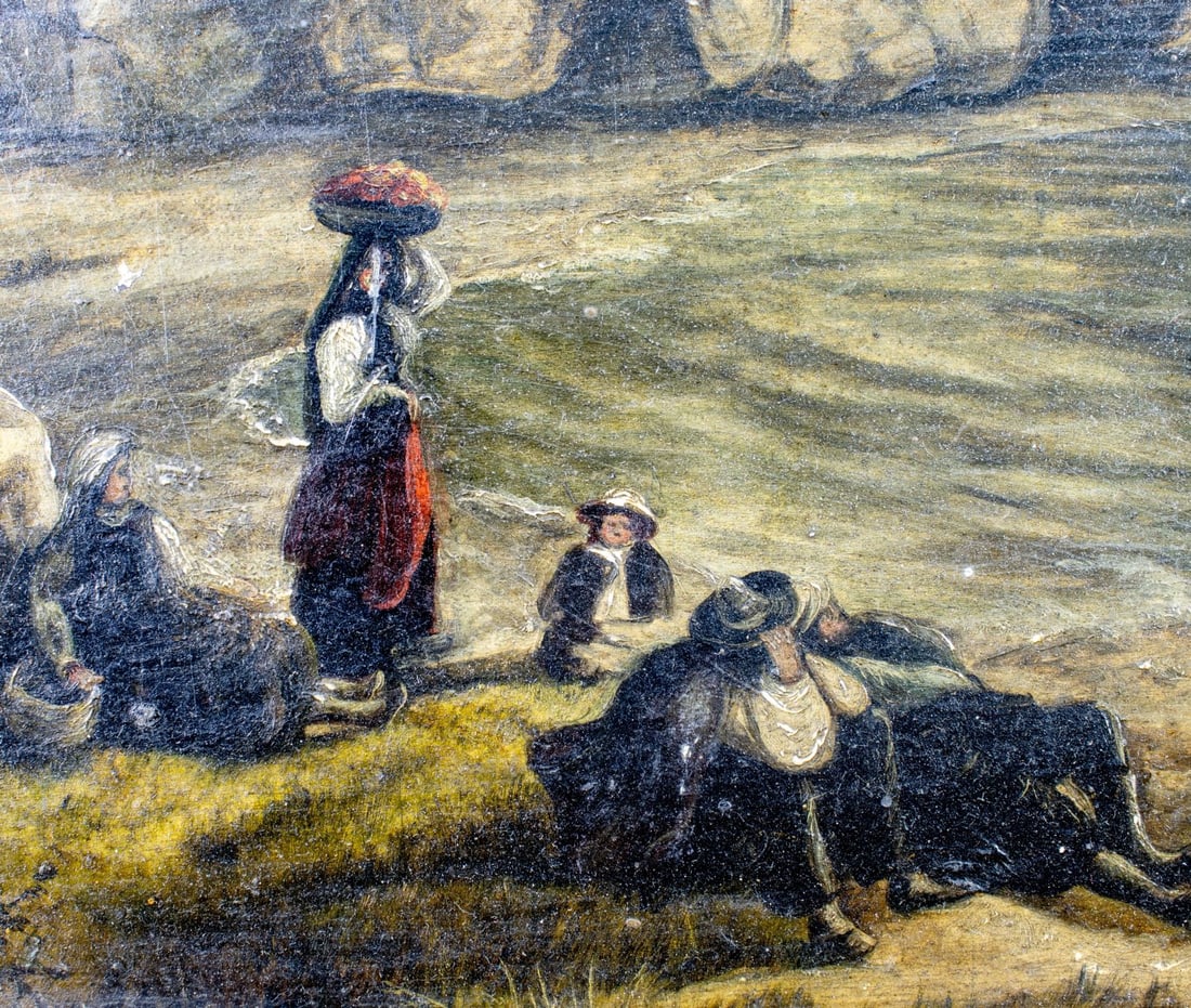 Antique 19C American oil painting - 7