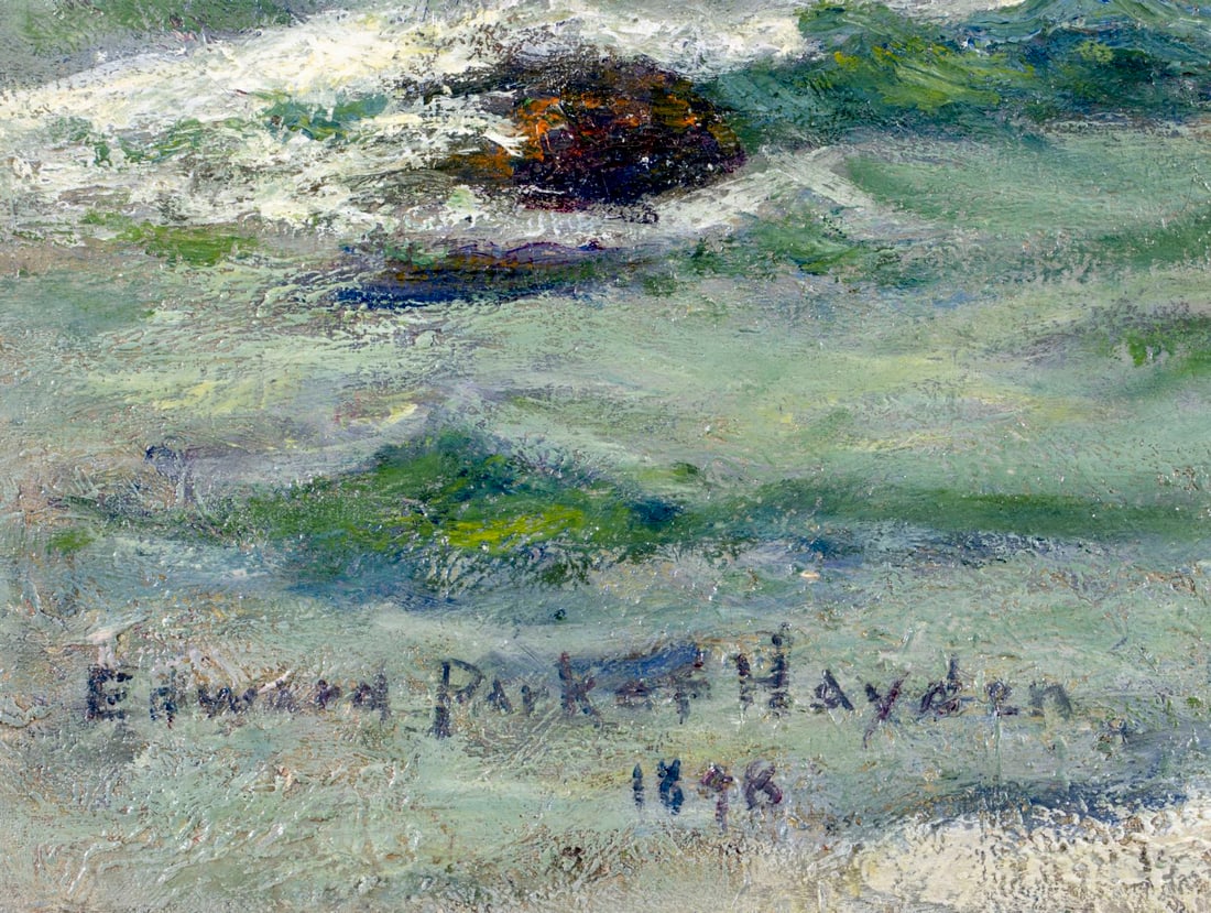 Edward Hayden (NY,MA,OH,1858-1922) oil painting antique - 4