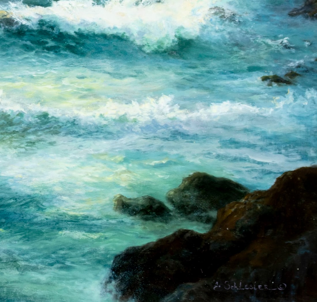 Grace Schlesier (CA,NY,1940-?) oil painting - 7