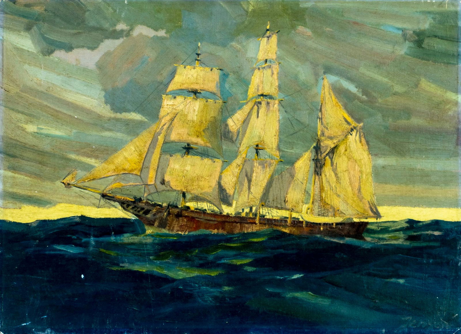 Jensen (Europe,early 20C) oil painting antique (1 of 13)