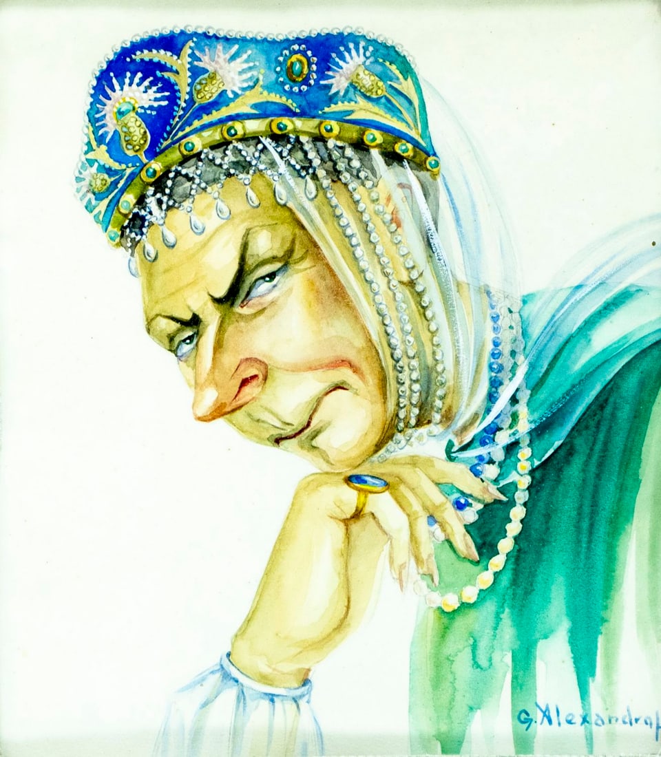 G Alexandroff (Russia,20/21C) watercolor painting (1 of 15)