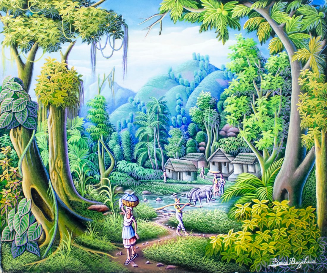 Pierre Baselais (Haiti,20C) oil painting (1 of 12)