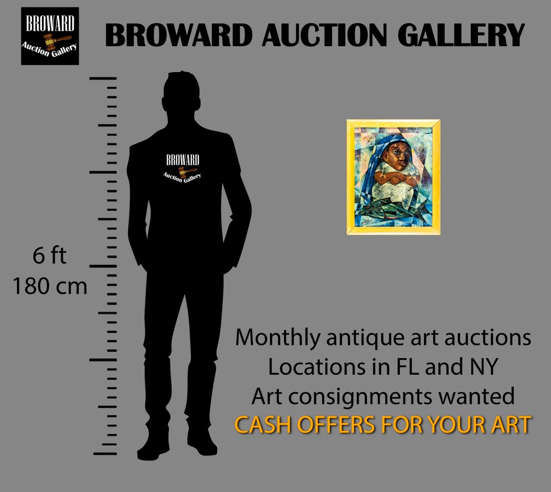 Julio Camino Sanchez (Peru,1914-2007) cubist oil painting - 2