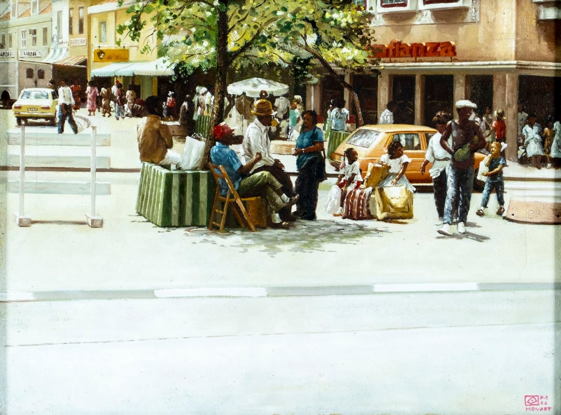 Vintage 20C Curacao oil painting signed (1 of 13)