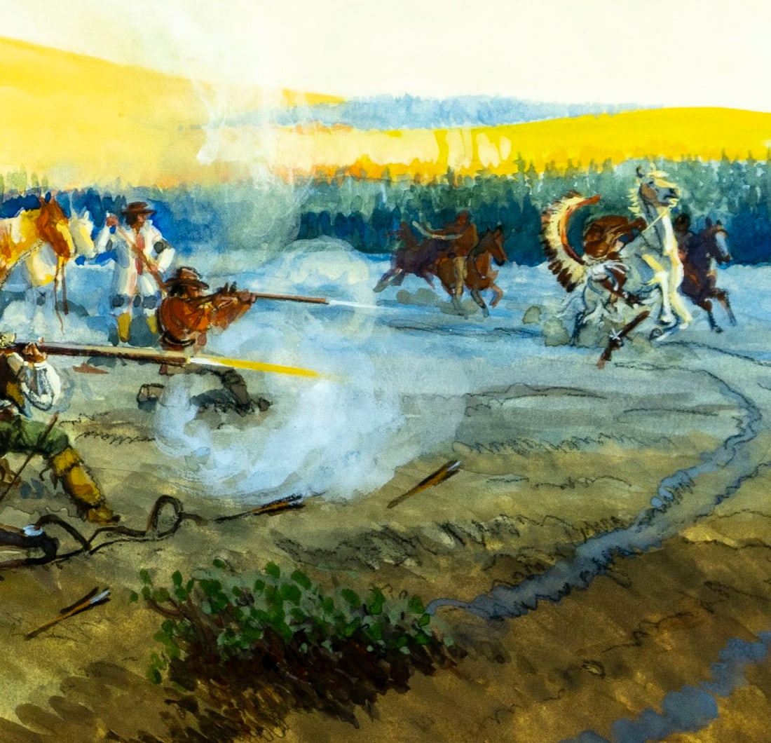 David Powell (MT,b 1954) watercolor painting - 7