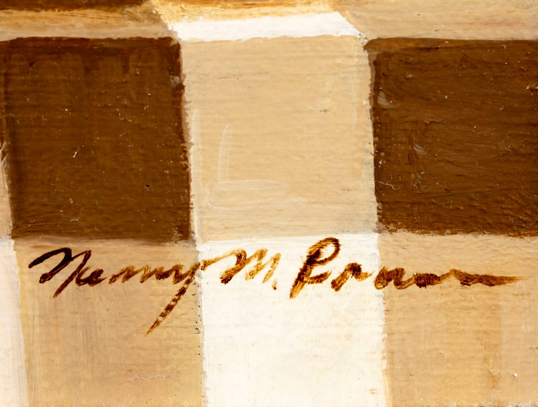 Vintage 20C American oil painting signed - 4