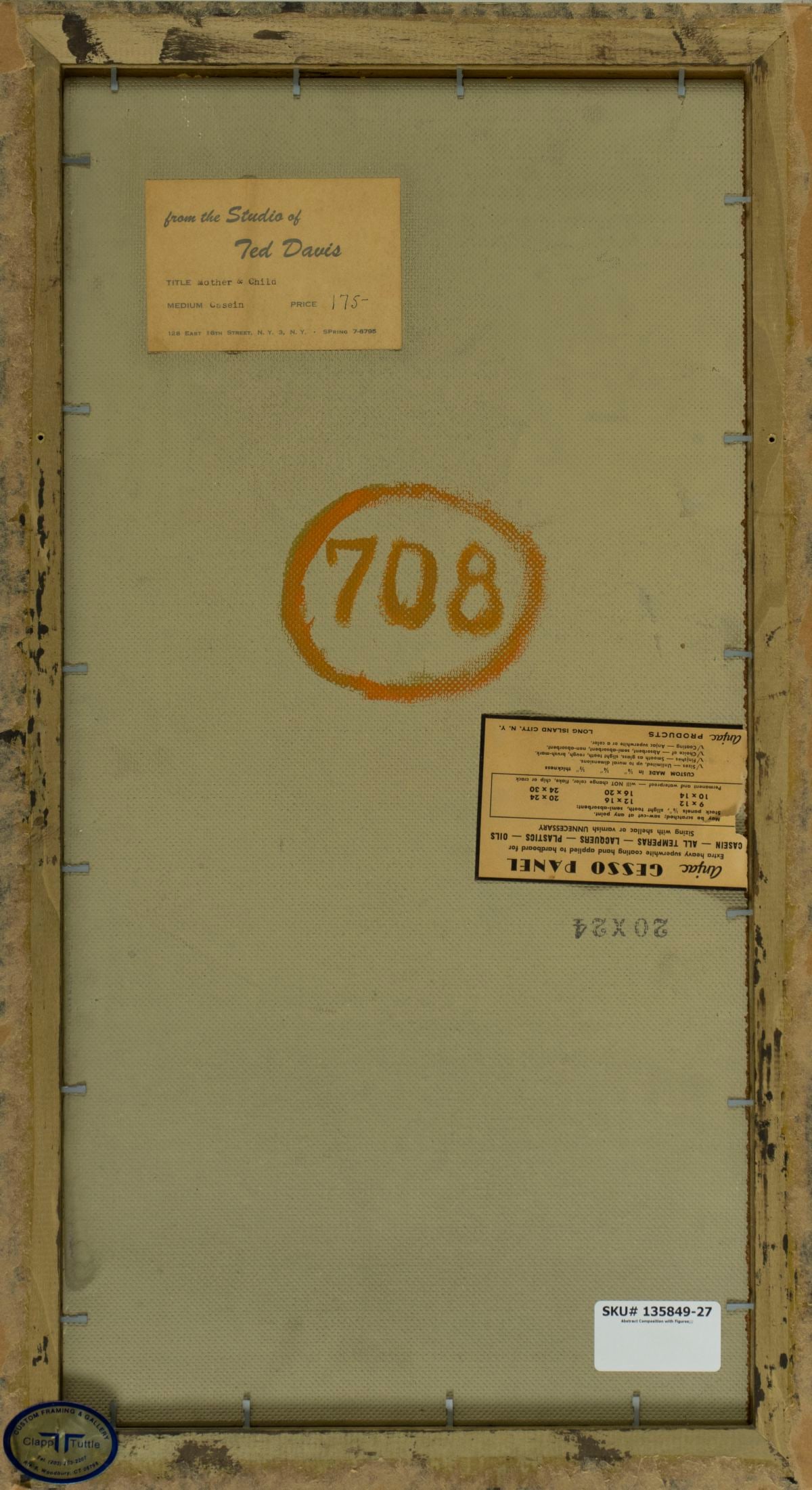 Ted Davis (NY,ME,1908-1995) casein painting - 9