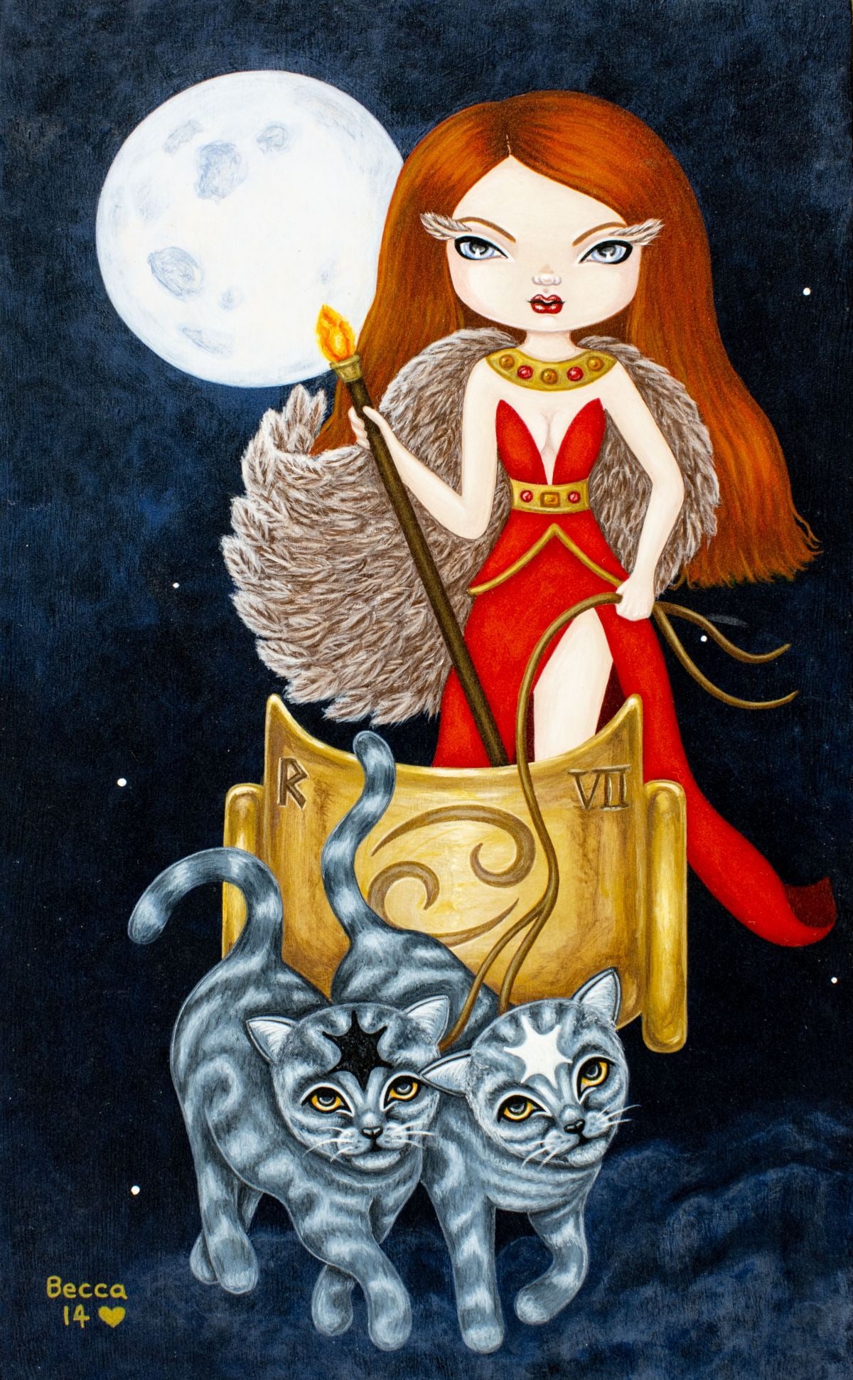 Becca Turner (UK,20/21C) acrylic painting (1 of 13)