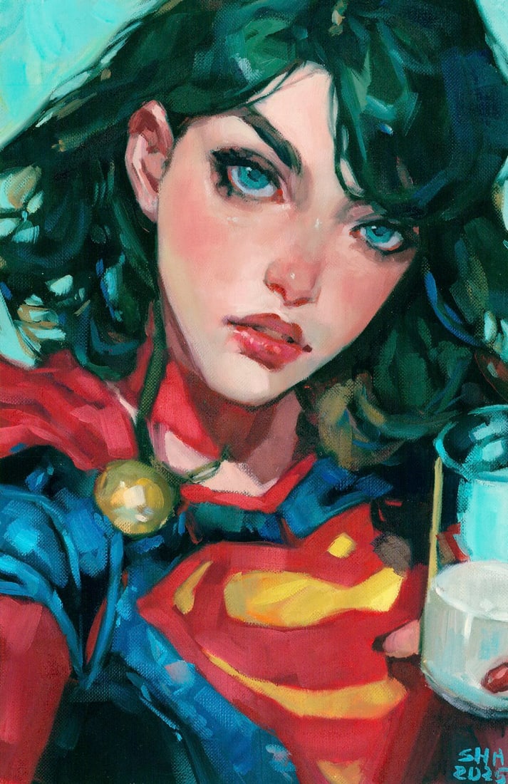 Anna Shariha (Ukraine,b 1998) oil painting: ARTIST: Anna Shariha (Ukraine, born 1998) TITLE: Portrait of Woman MEDIUM: oil on heavy paper CONDITION: Very good. No visible inpaint under UV light. ART SIZE:</