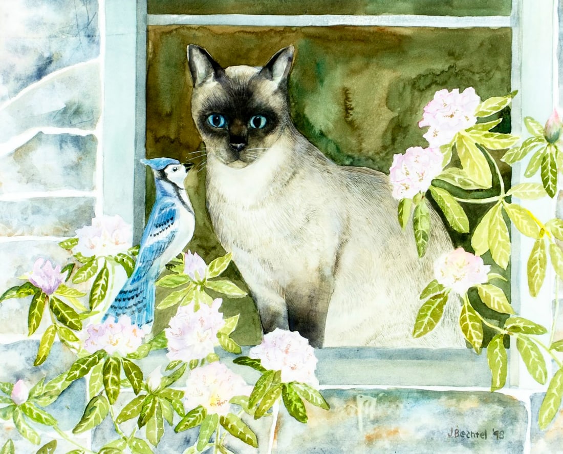 Joan Bechtel (PA,20C) watercolor painting (1 of 14)