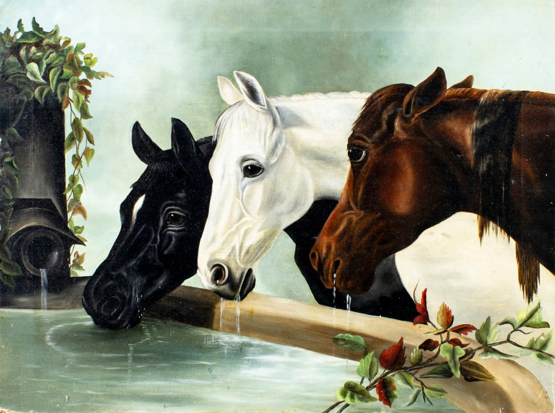 Antique 19C European oil painting (1 of 12)