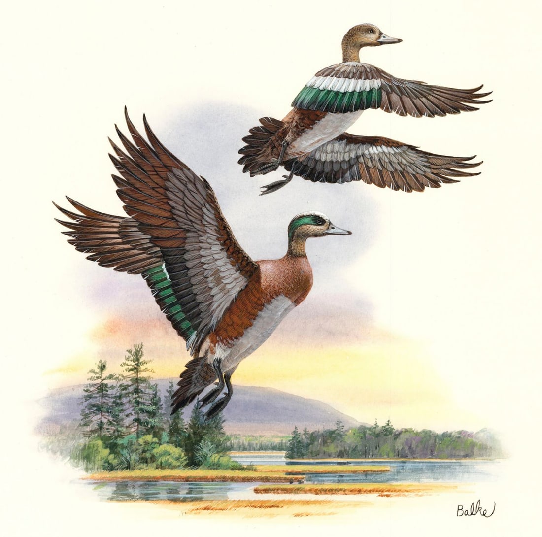 Don Balke (NC,1933-?) gouache painting (1 of 13)