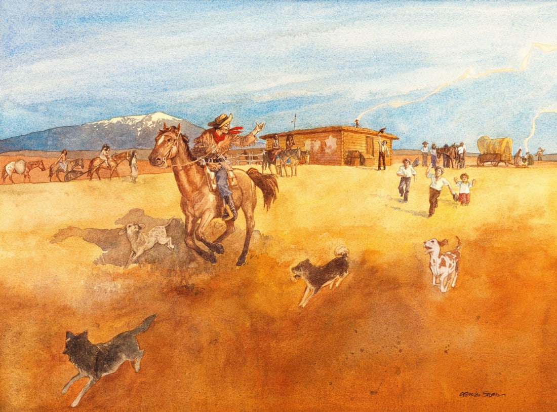 Charles Shaw (TX,1941-2005) watercolor painting (1 of 11)