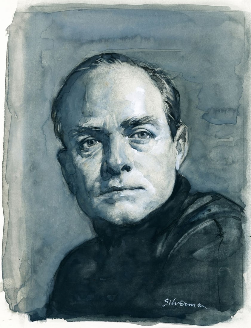 Burton Silverman (NY,1928-?) watercolor painting (1 of 12)