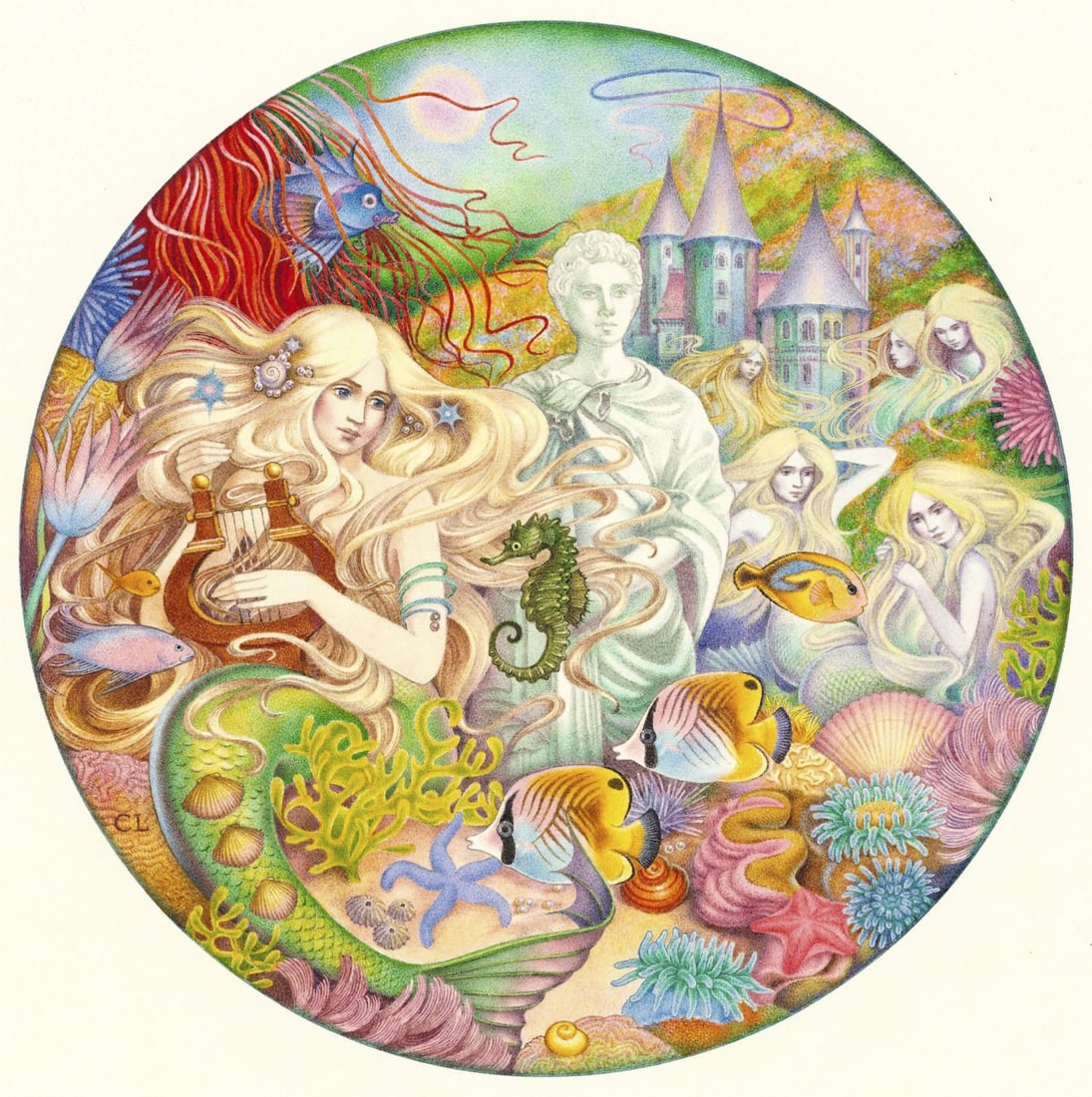 Carol Lawson (UK,20/21C) watercolor painting (1 of 13)