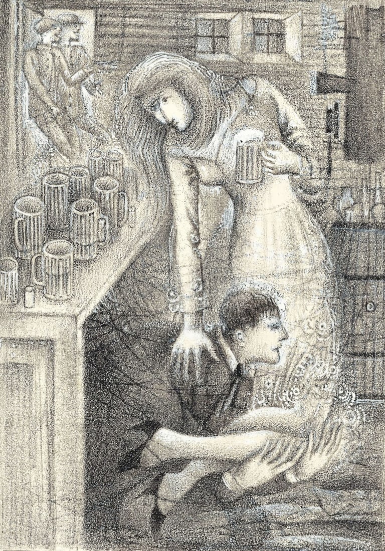 Jarmila Maranova (Czech,NY,1922-2009) mixed media painting (1 of 12)