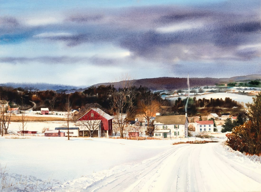 Mildred Kratz (NY,PA,1923-2013) watercolor painting (1 of 11)