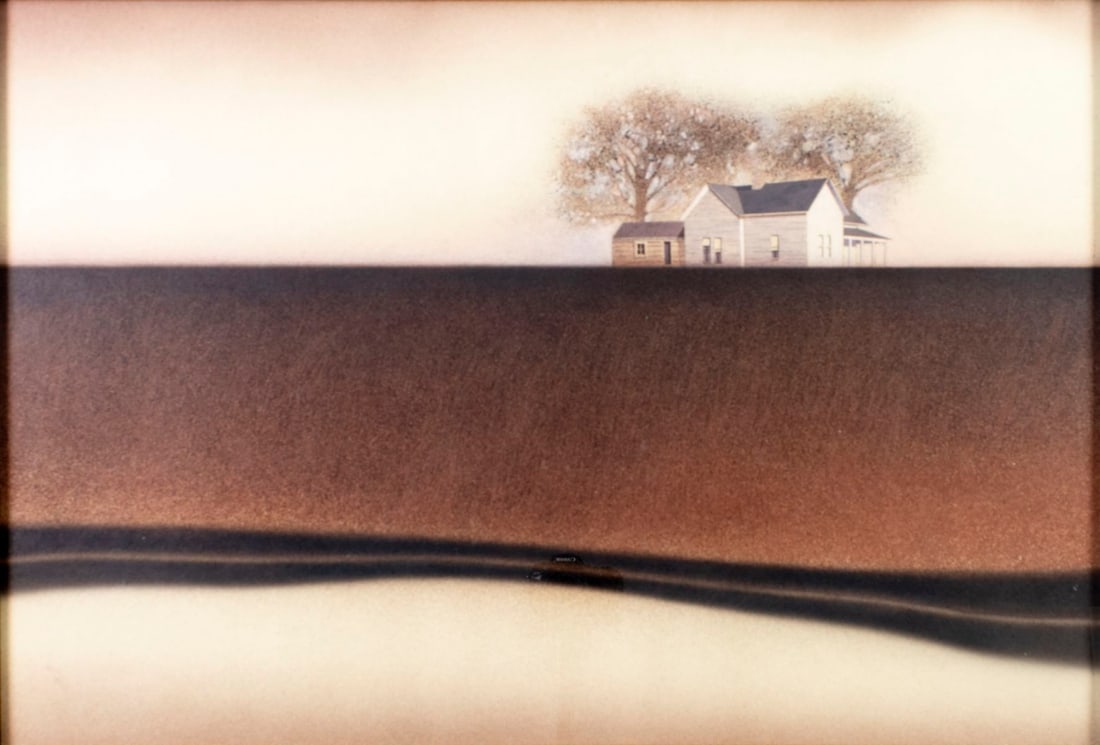 Dennis Luzak (IL,1939-?) gouache painting (1 of 12)