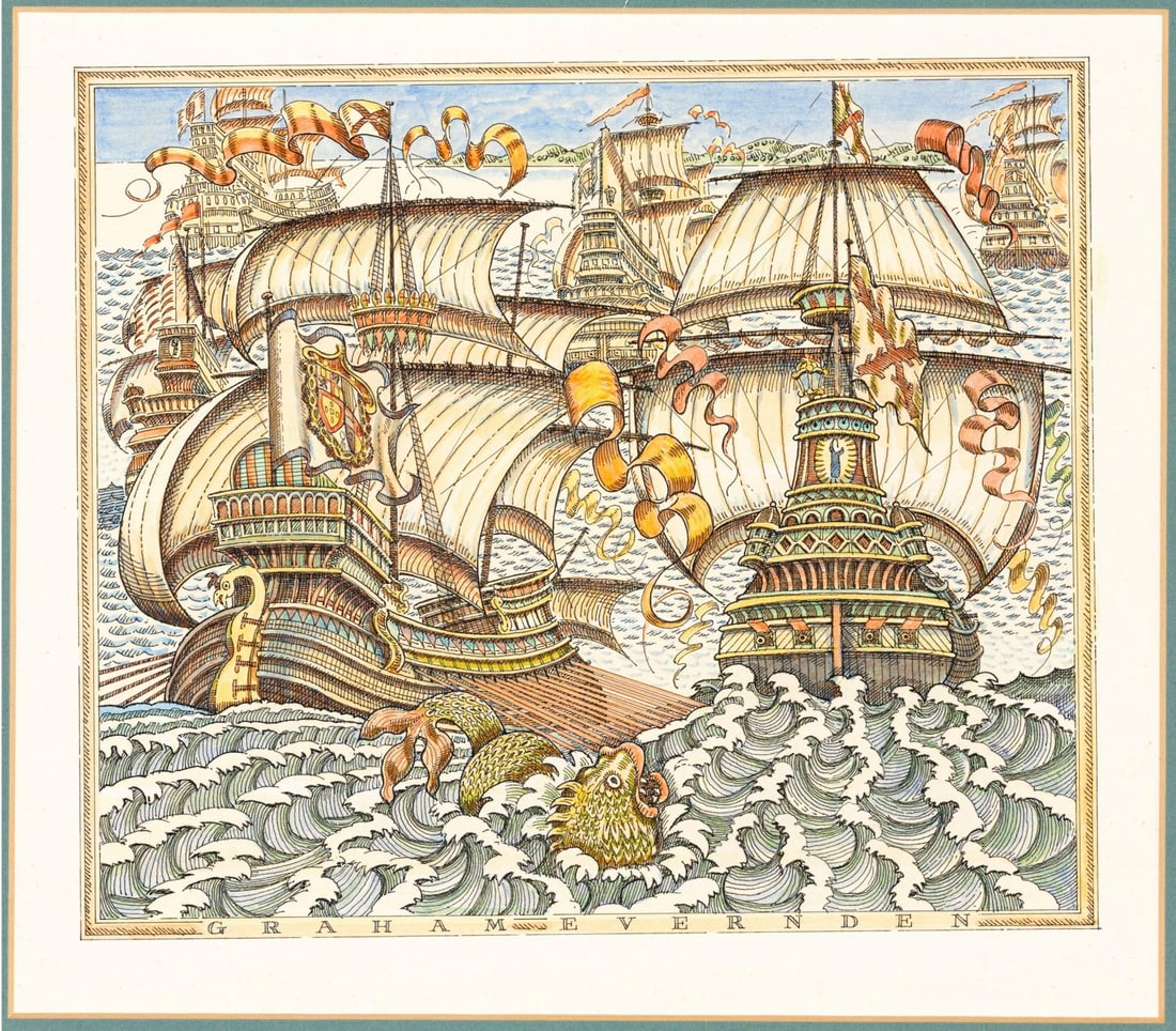 Graham Evernden (UK,1947-?) watercolor painting (1 of 11)