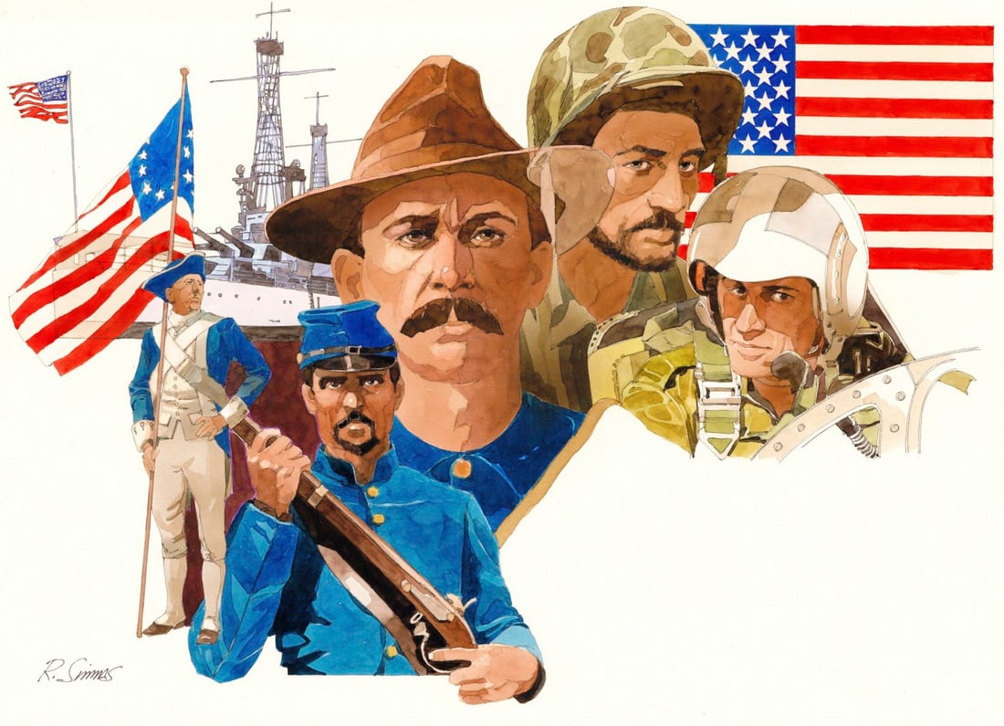 Dick Simms (US,1932-?) watercolor painting (1 of 12)