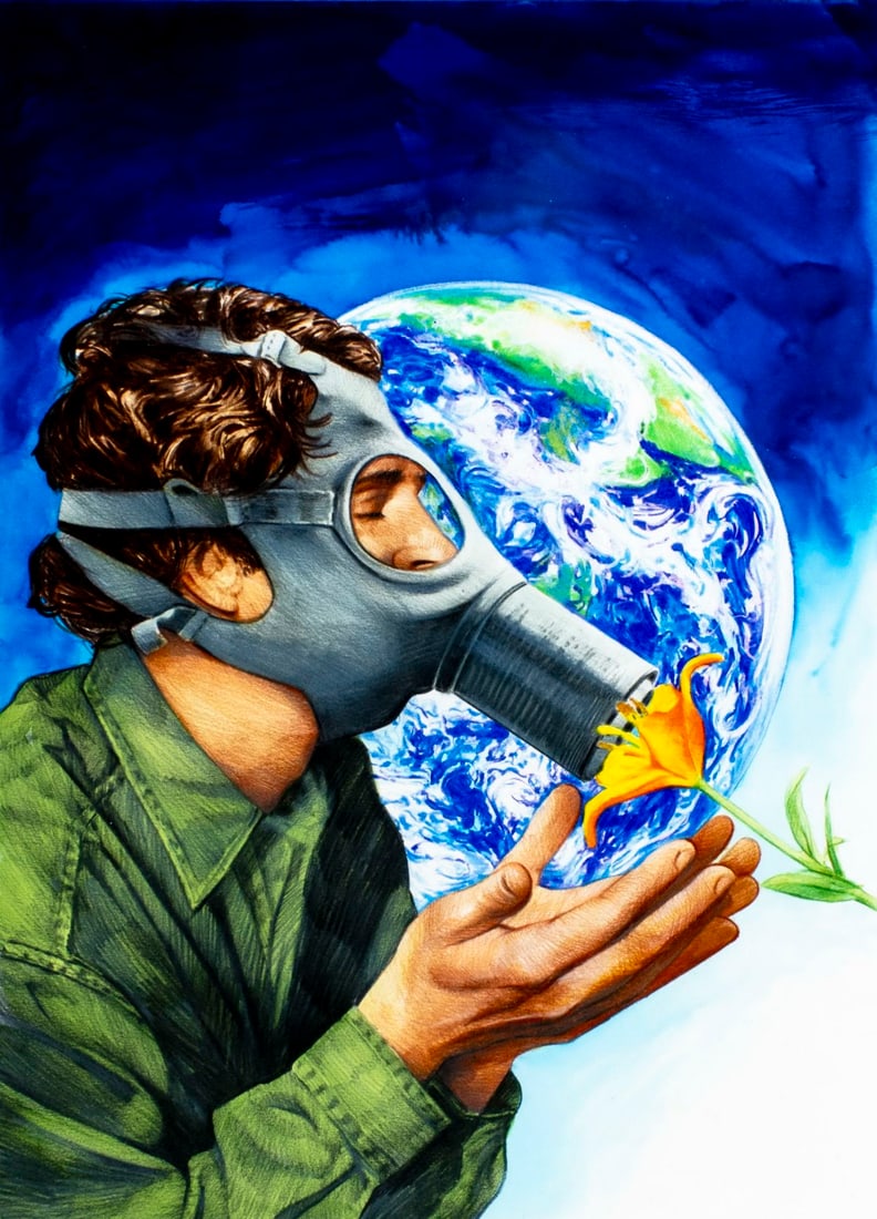 Paul Calle (CT,NY,1928-2010) colored pencil painting (1 of 12)