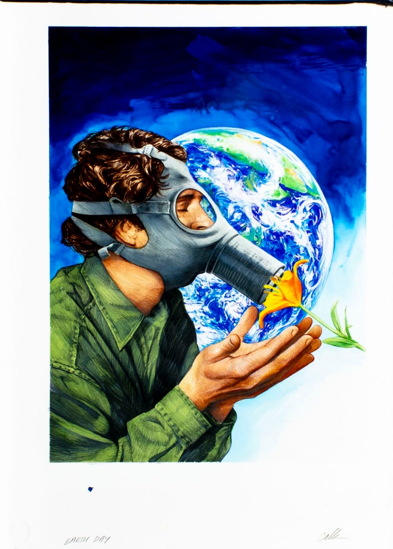 Paul Calle (CT,NY,1928-2010) colored pencil painting - 2