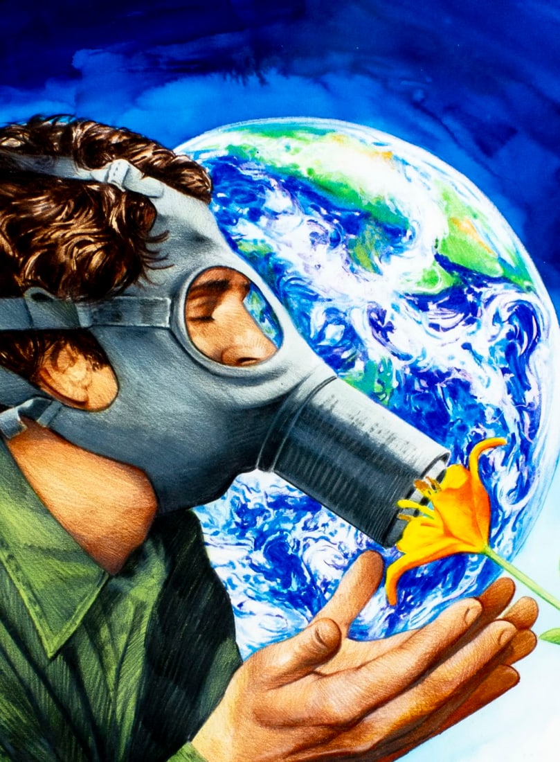 Paul Calle (CT,NY,1928-2010) colored pencil painting - 4