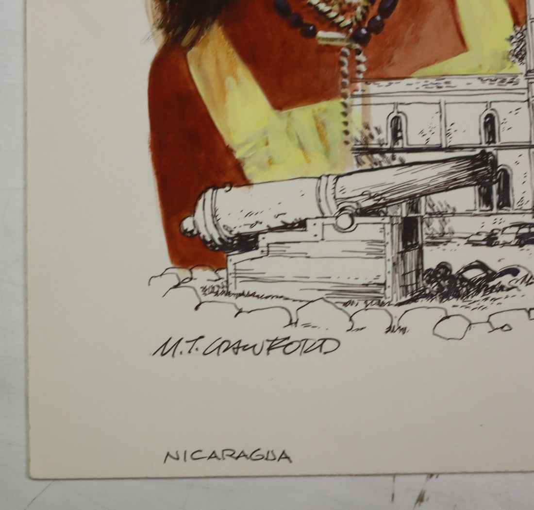 Mel Crawford (CT,Canada,1925-2015) mixed media painting - 10